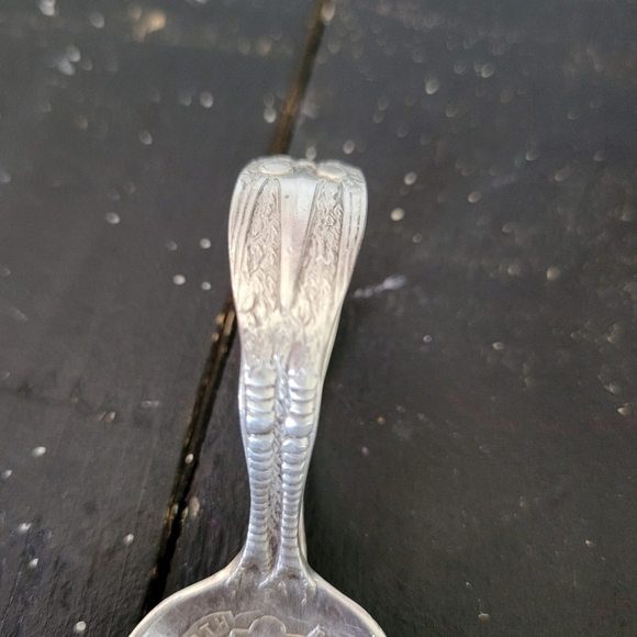 Vintage Sterling Silver Birth Spoon December 25, 1951 Christmas Baby Curved - Picture 3 of 6